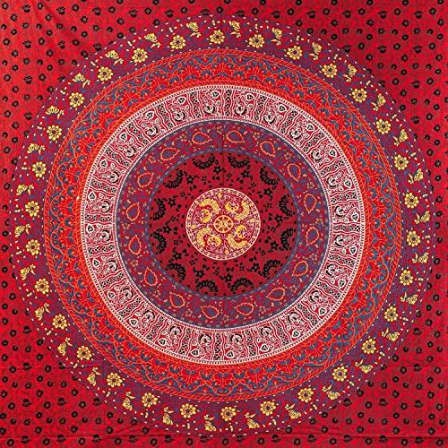 Wanddekoration aus 100% Baumwolle ca. 205 x 235 cm, Wandtuch für Zuhause, Strandtuch / großes Tapestry, Wandteppich Mandala