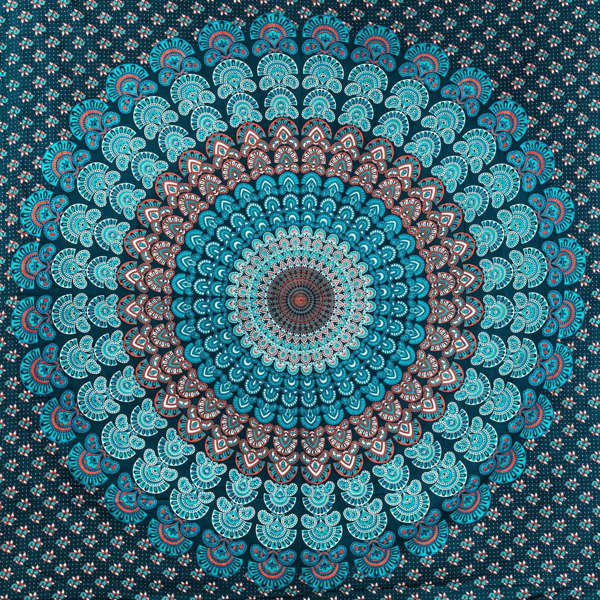 Wanddekoration aus 100% Baumwolle ca. 205 x 235 cm, Wandtuch für Zuhause, Strandtuch / großes Tapestry, Wandteppich Mandala