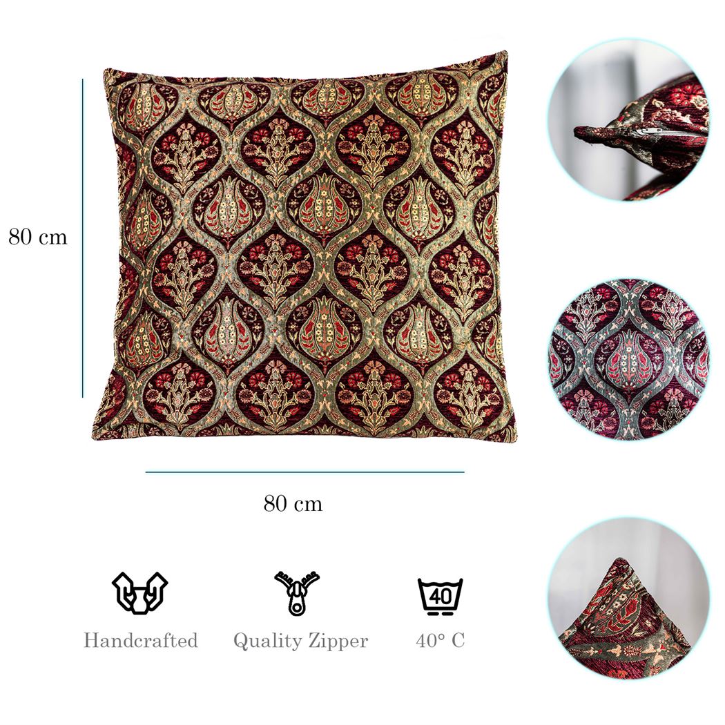 Kissenbezüge mit Paisley Muster – Weinrot | Aga&
