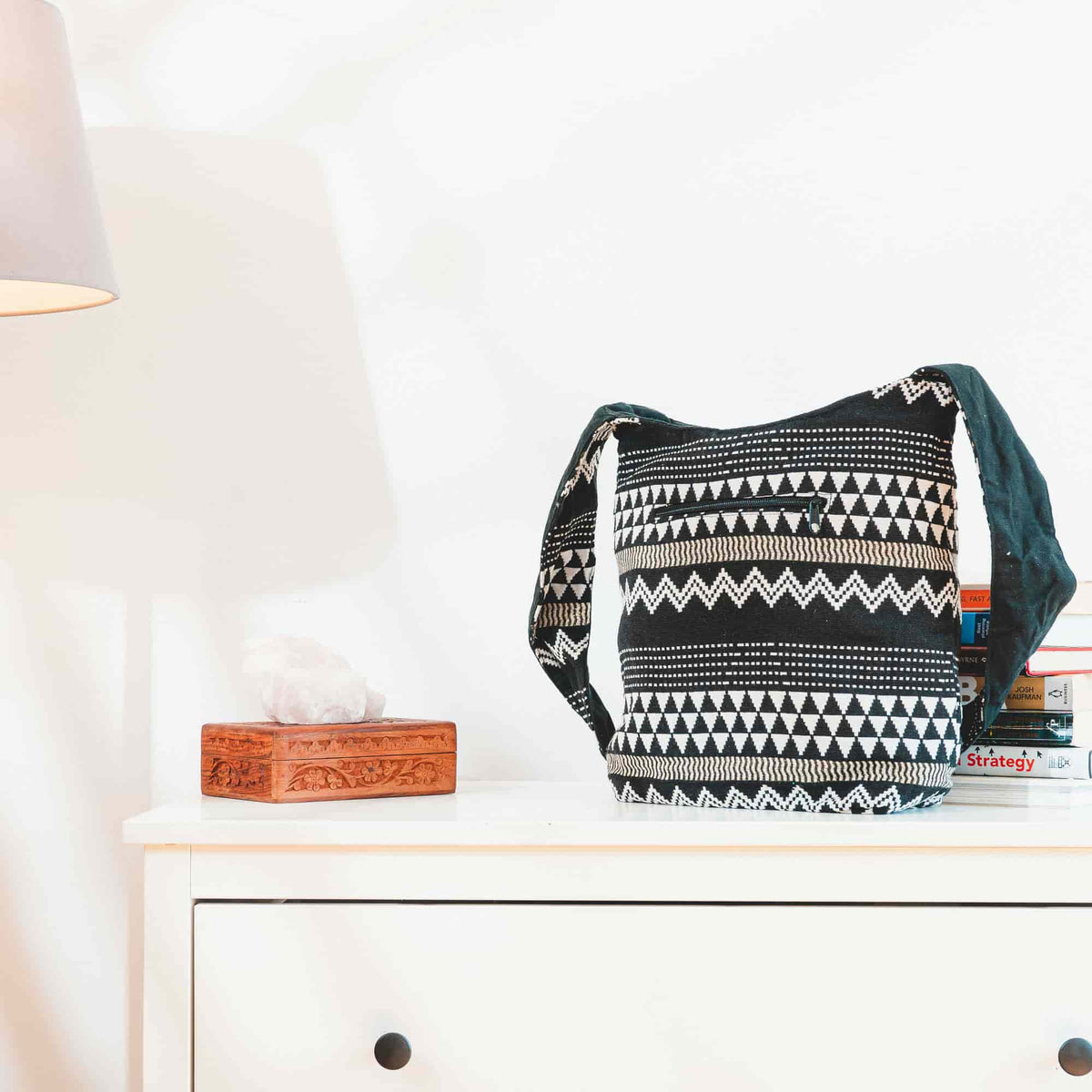 Aga’s Own Boho Umhängetasche - Festival Crossbody Handtasche für Damen, Ethnisch Baumwollschultertasche | Perfekt für Strandausflüge
