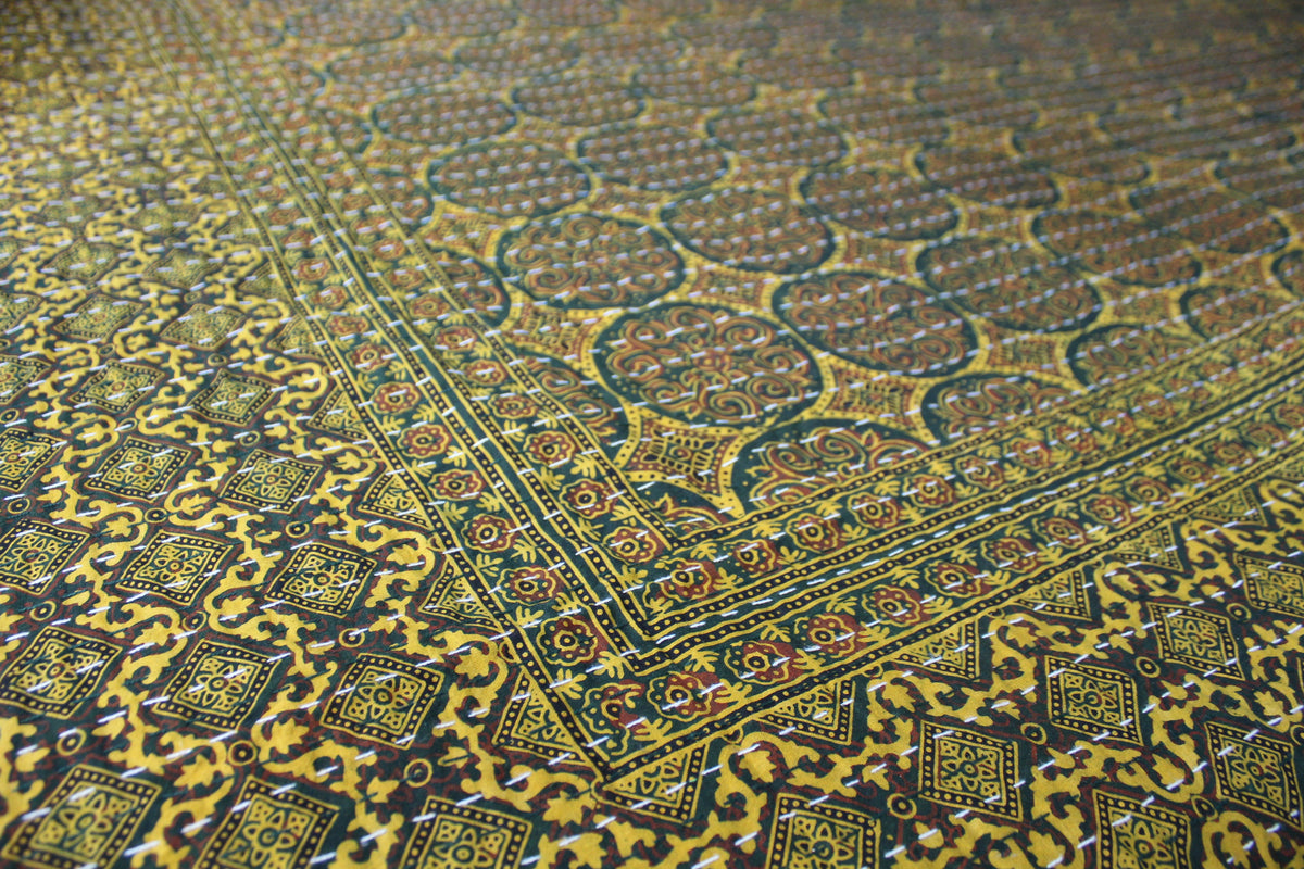 Cotton Rali Decke - Luxuriöse Handgedruckte Boho Tagesdecke 220x250 cm aus 100% Baumwolle – Perfekt als Kühldecke Bett, Sofaüberwurf, Couchdecke, Bettüberwurf und Wohn- & Kuscheldecke – Leichte Sommerdecke in 6 Farben