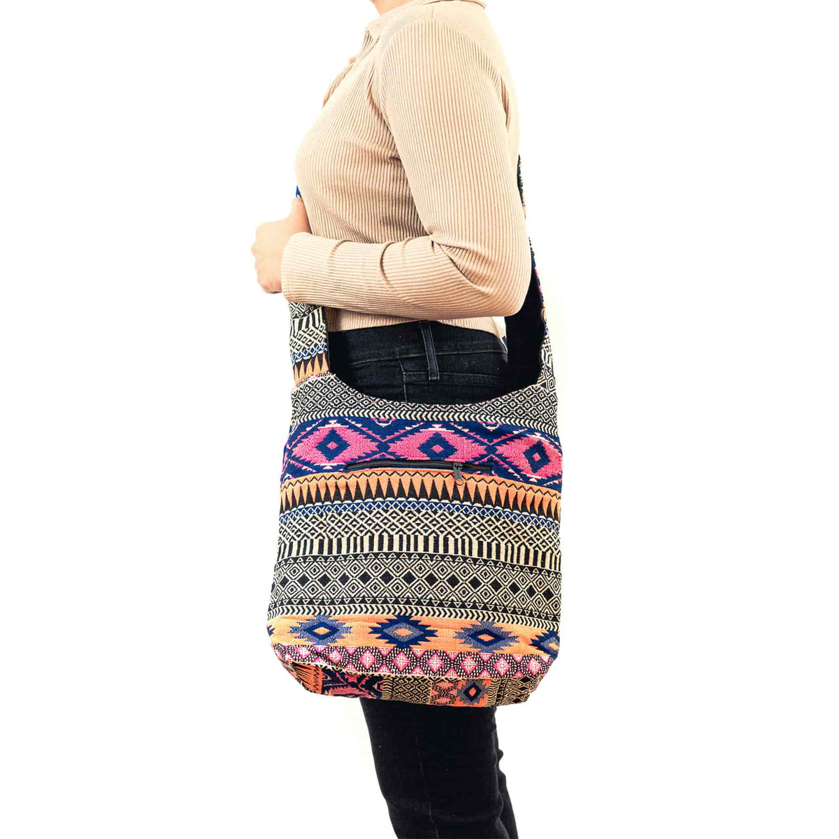 Aga’s Own Boho Umhängetasche - Festival Crossbody Handtasche für Damen, Ethnisch Baumwollschultertasche | Perfekt für Strandausflüge