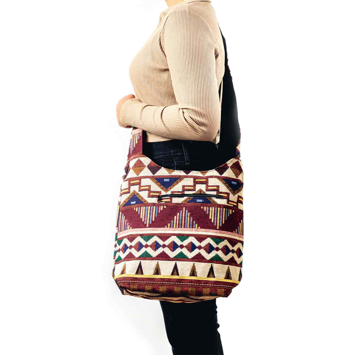 Aga’s Own Boho Umhängetasche - Festival Crossbody Handtasche für Damen, Ethnisch Baumwollschultertasche | Perfekt für Strandausflüge