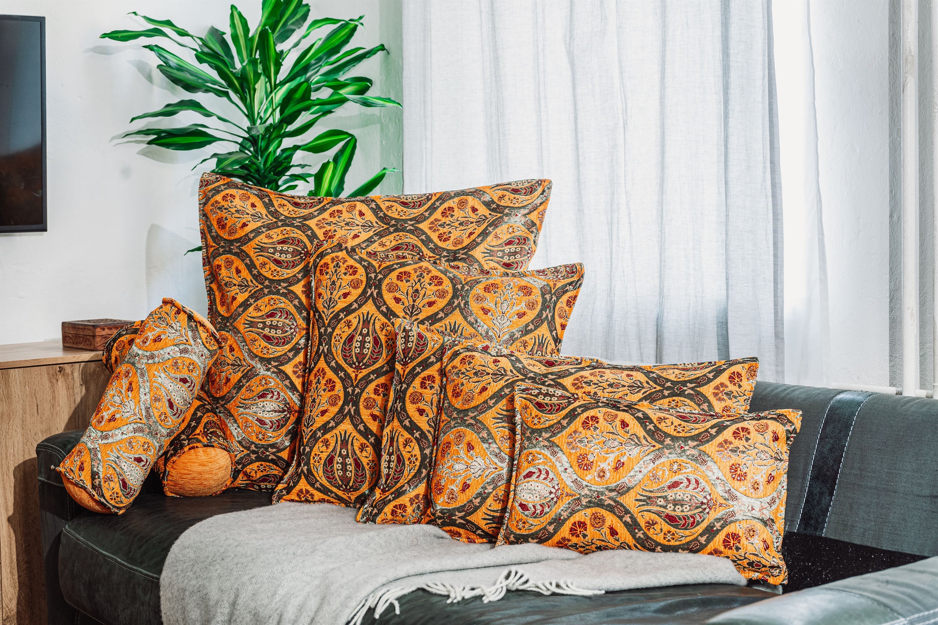 Kissenbezüge mit Paisley Muster - Orange | Aga&