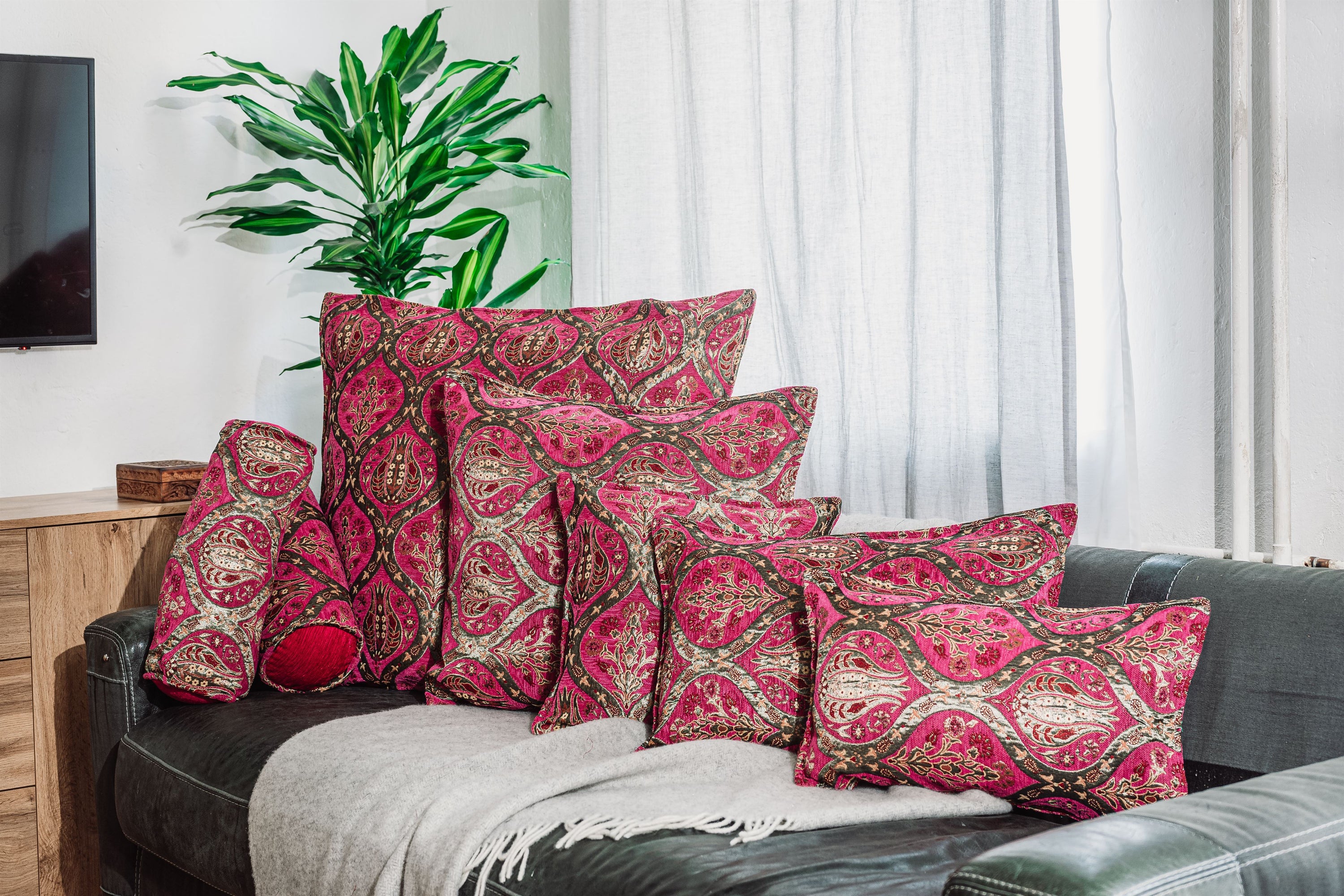 Kissenbezüge mit Paisley Muster – Pink | Aga&