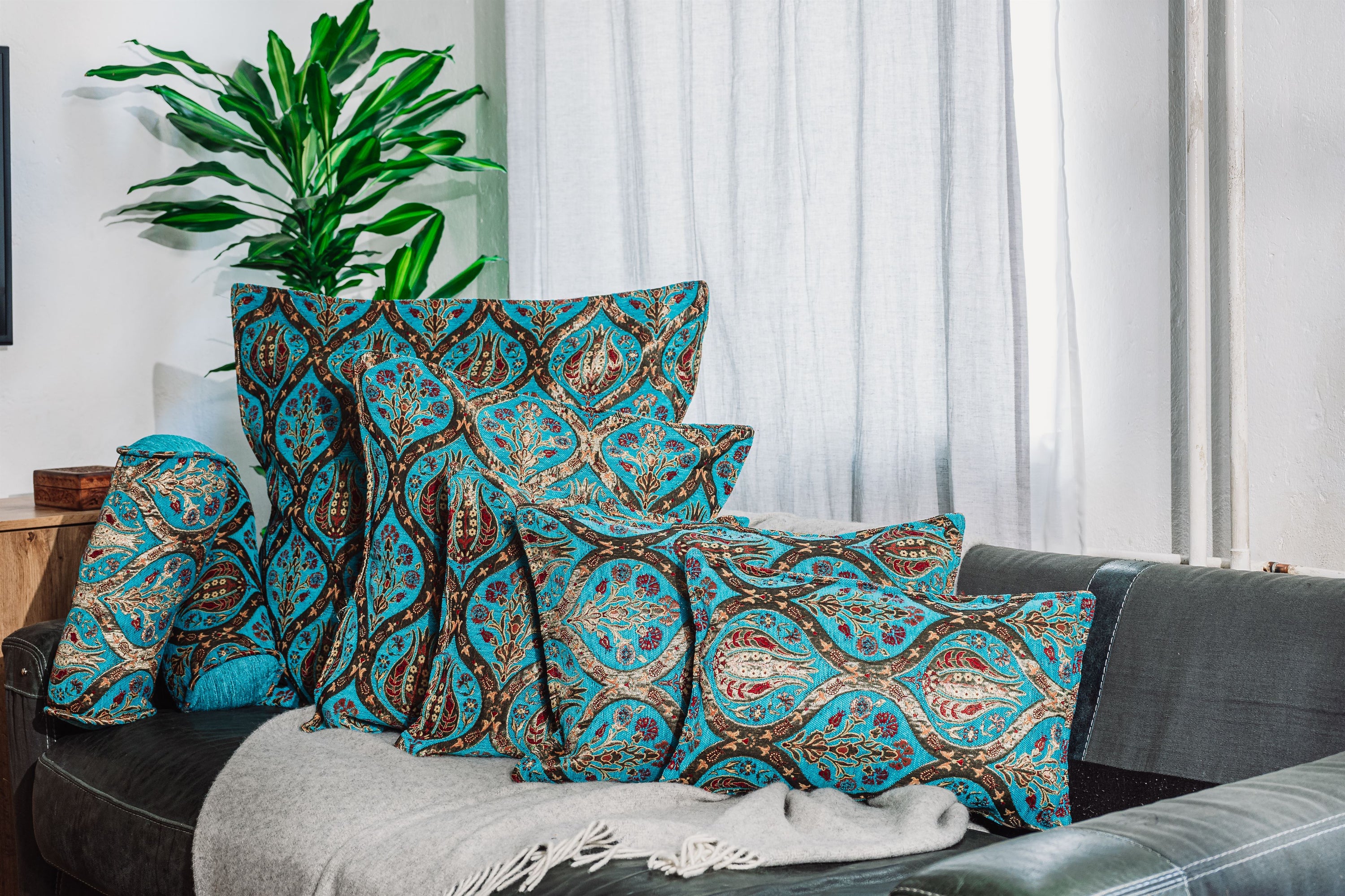 Kissenbezüge mit Paisley Muster – Türkis | Aga&
