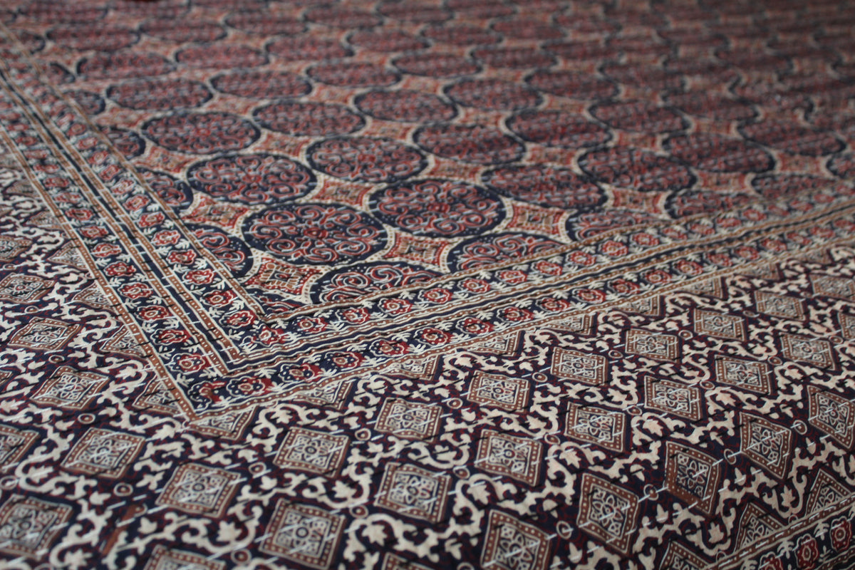Cotton Rali Decke - Luxuriöse Handgedruckte Boho Tagesdecke 220x250 cm aus 100% Baumwolle – Perfekt als Kühldecke Bett, Sofaüberwurf, Couchdecke, Bettüberwurf und Wohn- & Kuscheldecke – Leichte Sommerdecke in 6 Farben