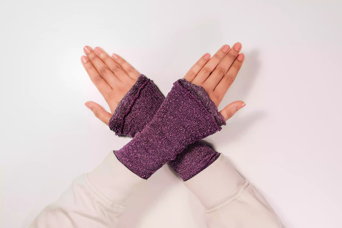 Fingerlose Handschuhe Damen Beige aus Baumwolle - Warm & Weich für Winter