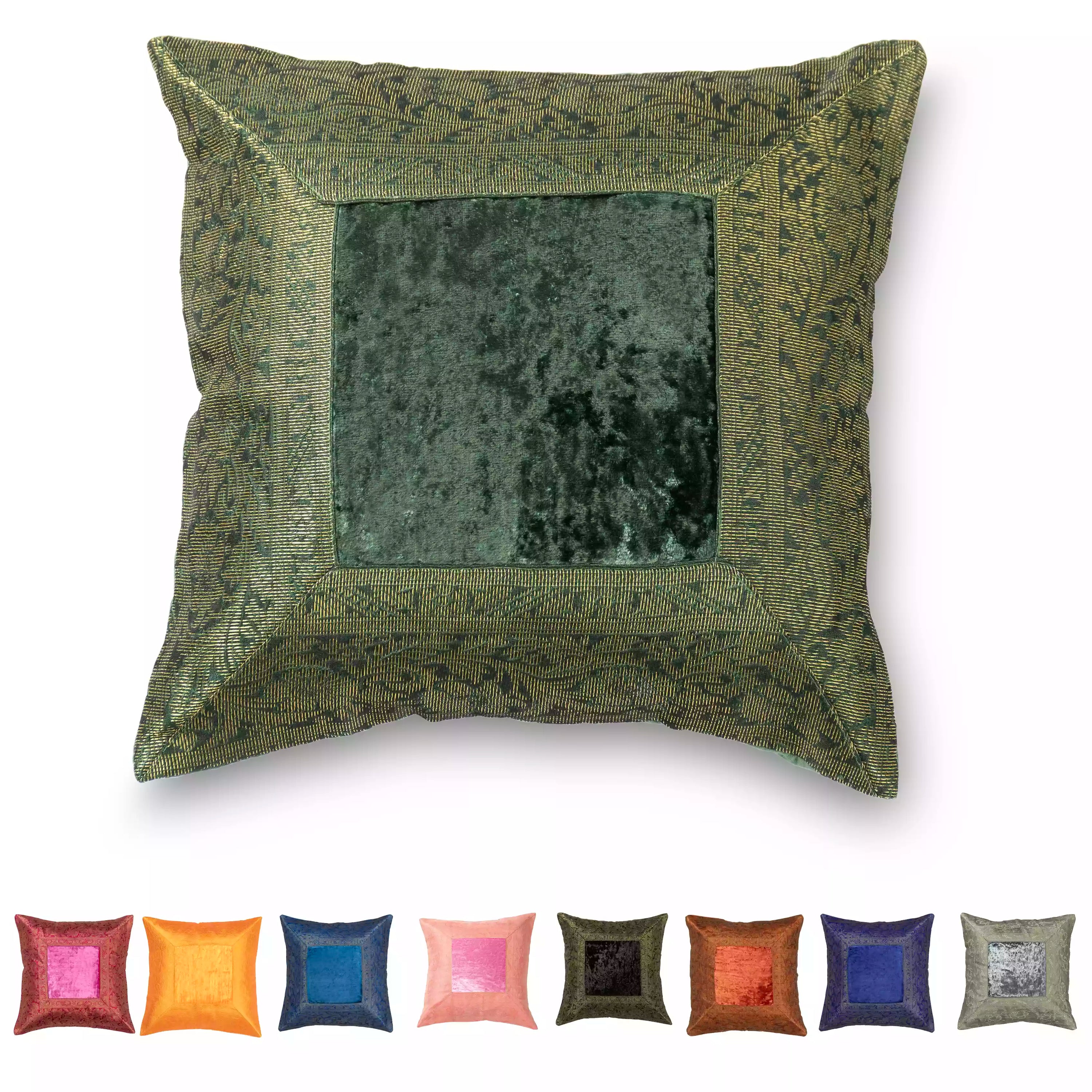 Mandala cushion cover 40x40 cm Silver/Grey brocade linen bohemian decorative pillow