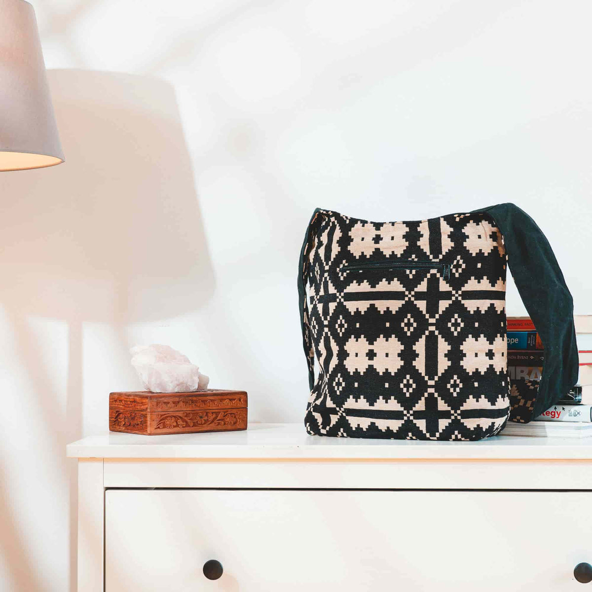 Aga’s Own Boho Umhängetasche - Festival Crossbody Handtasche für Damen, Ethnisch Baumwollschultertasche | Perfekt für Strandausflüge