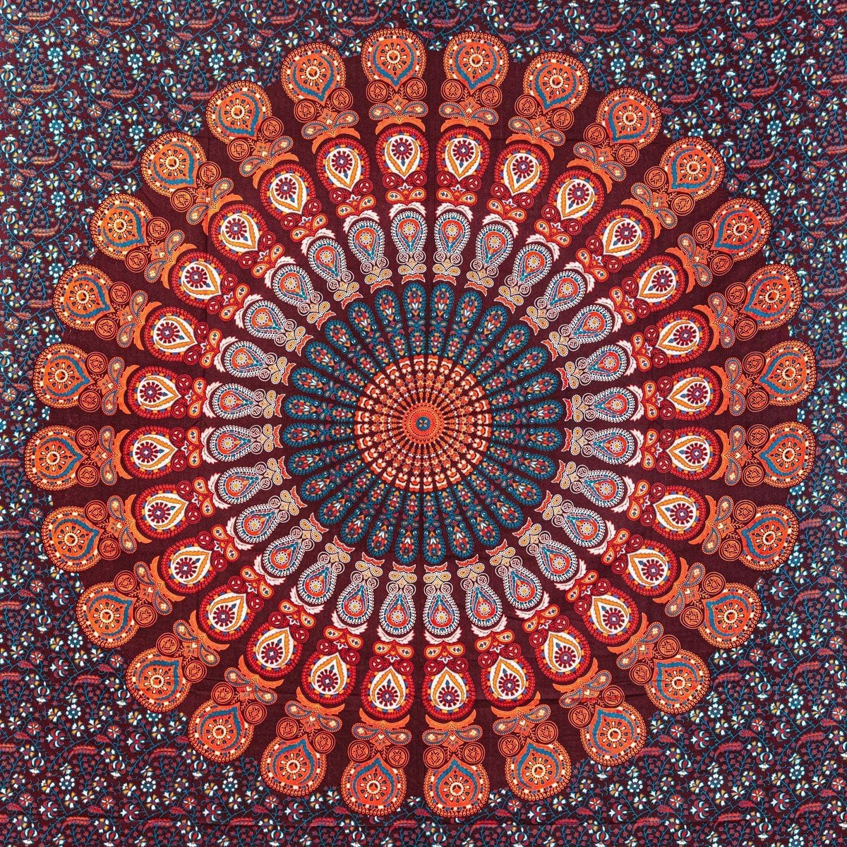 Wanddekoration aus 100% Baumwolle ca. 205 x 235 cm, Wandtuch für Zuhause, Strandtuch / großes Tapestry, Wandteppich Mandala