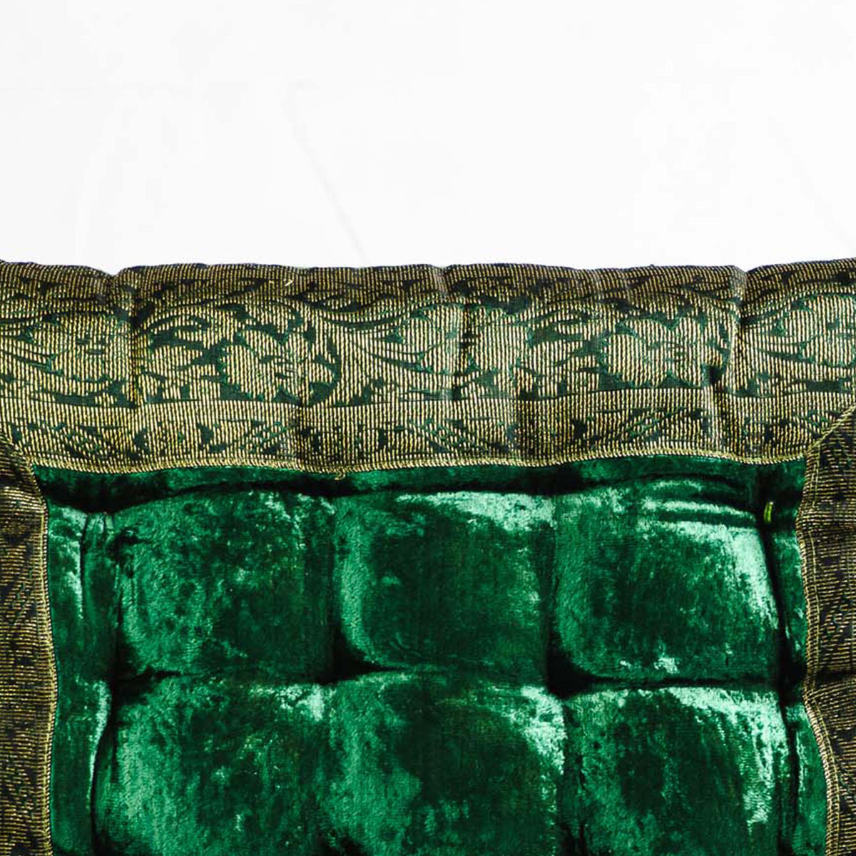 Orientalisches Indisches Sitzpuff Bodenkissen - Luxuriöses Handgefertigtes Samtkissen mit Quasten, 40x40 cm in 17 Farben