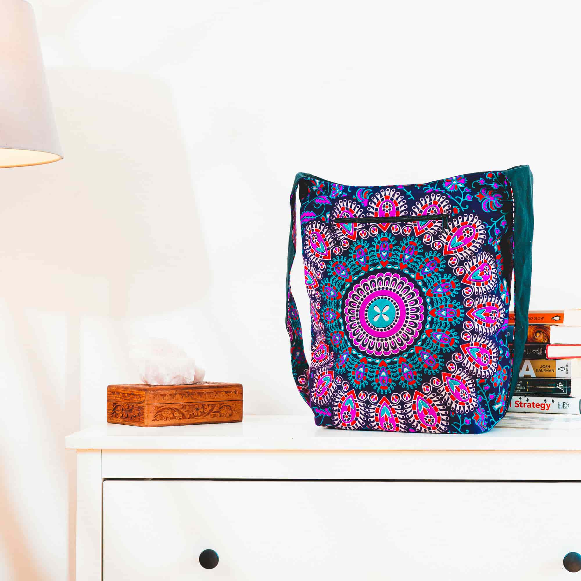 Aga’s Own Mandala Boho Umhängetasche - Festival Crossbody Handtasche für Damen, Ethnisch Baumwollschultertasche | Perfekt für Strandausflüge