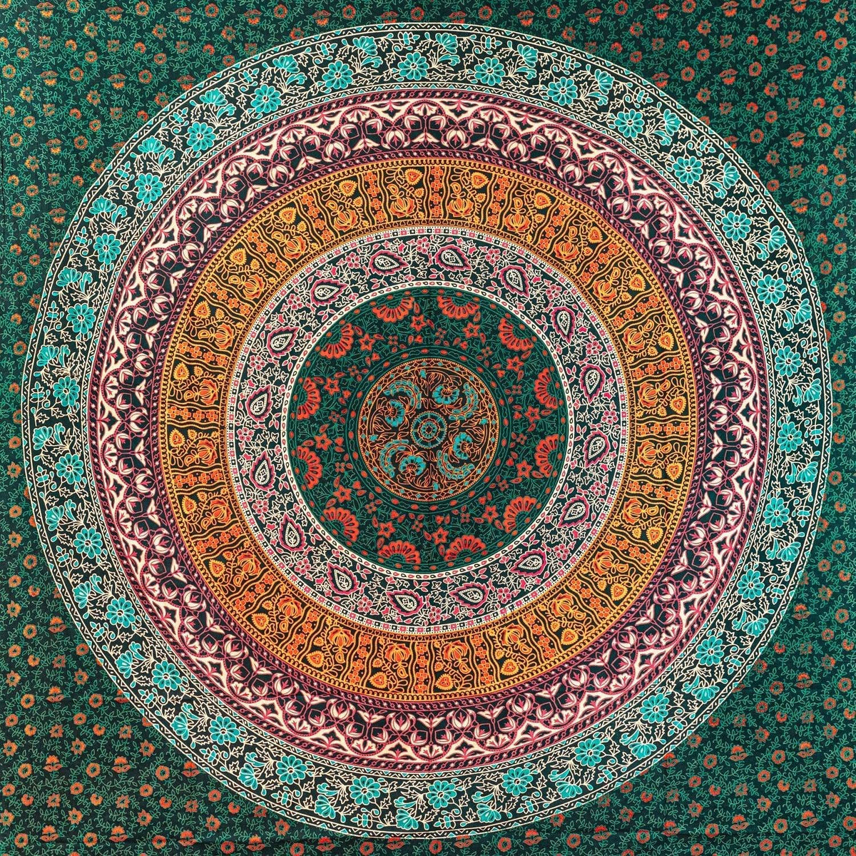 Wanddekoration aus 100% Baumwolle ca. 205 x 235 cm, Wandtuch für Zuhause, Strandtuch / großes Tapestry, Wandteppich Mandala
