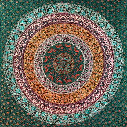 Wanddekoration aus 100% Baumwolle ca. 205 x 235 cm, Wandtuch für Zuhause, Strandtuch / großes Tapestry, Wandteppich Mandala