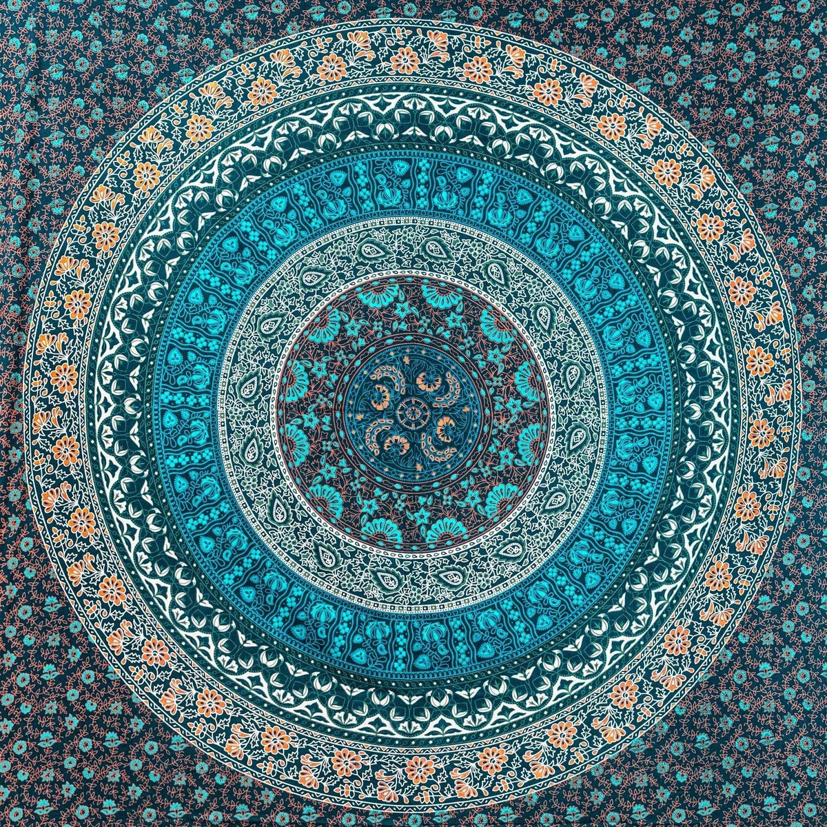 Wanddekoration aus 100% Baumwolle ca. 205 x 235 cm, Wandtuch für Zuhause, Strandtuch / großes Tapestry, Wandteppich Mandala
