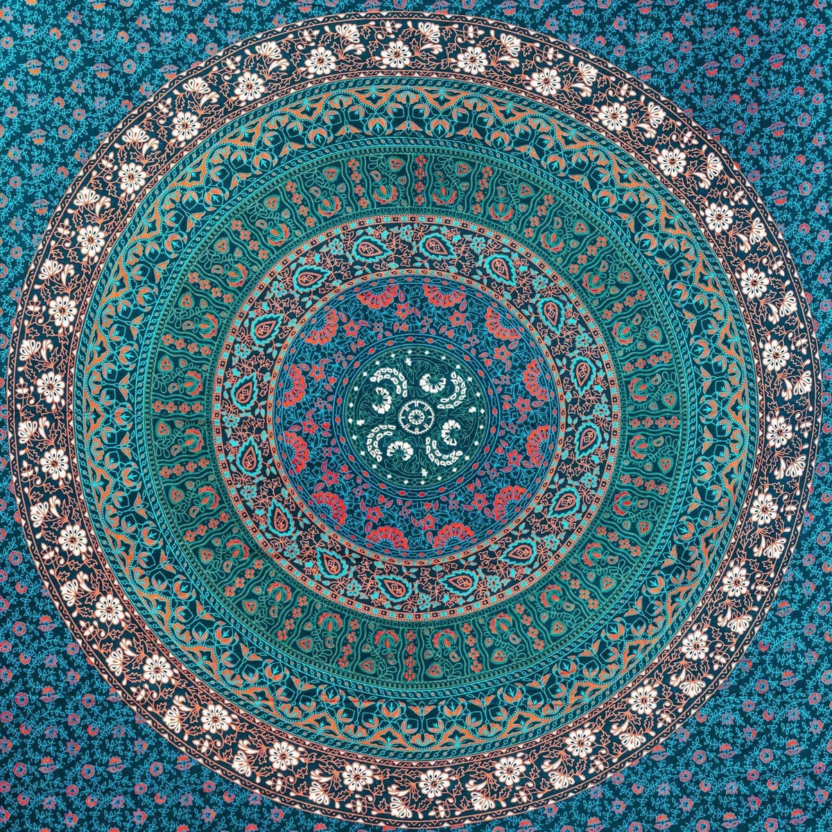 Wanddekoration aus 100% Baumwolle ca. 205 x 235 cm, Wandtuch für Zuhause, Strandtuch / großes Tapestry, Wandteppich Mandala