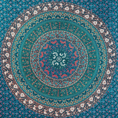 Wanddekoration aus 100% Baumwolle ca. 205 x 235 cm, Wandtuch für Zuhause, Strandtuch / großes Tapestry, Wandteppich Mandala