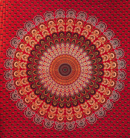 Wanddekoration aus 100% Baumwolle ca. 205 x 235 cm, Wandtuch für Zuhause, Strandtuch / großes Tapestry, Wandteppich Mandala
