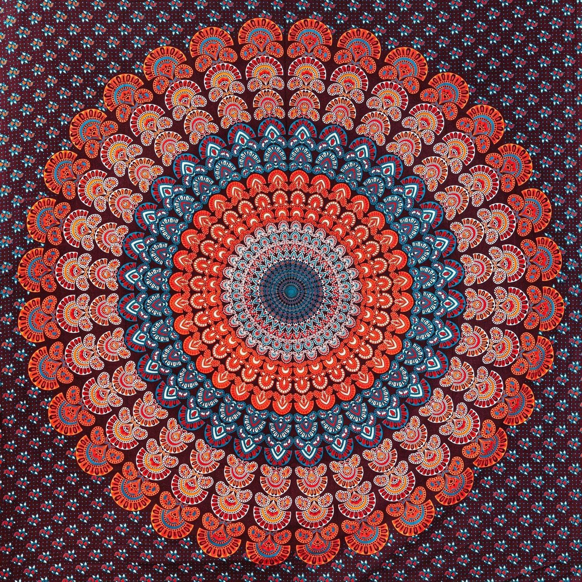 Wanddekoration aus 100% Baumwolle ca. 205 x 235 cm, Wandtuch für Zuhause, Strandtuch / großes Tapestry, Wandteppich Mandala