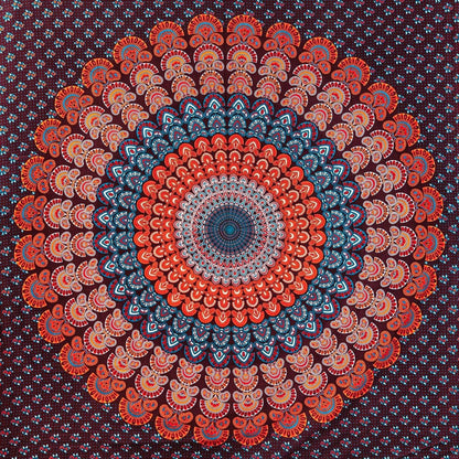 Wanddekoration aus 100% Baumwolle ca. 205 x 235 cm, Wandtuch für Zuhause, Strandtuch / großes Tapestry, Wandteppich Mandala