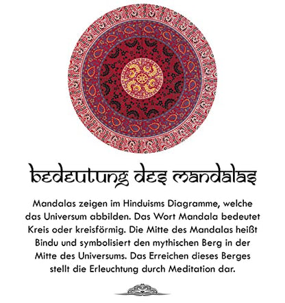Wanddekoration aus 100% Baumwolle ca. 205 x 235 cm, Wandtuch für Zuhause, Strandtuch / großes Tapestry, Wandteppich Mandala