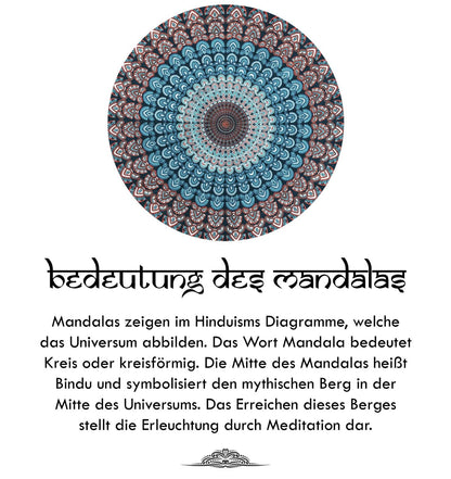 Wanddekoration aus 100% Baumwolle ca. 205 x 235 cm, Wandtuch für Zuhause, Strandtuch / großes Tapestry, Wandteppich Mandala