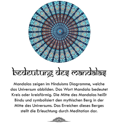 Wanddekoration aus 100% Baumwolle ca. 205 x 235 cm, Wandtuch für Zuhause, Strandtuch / großes Tapestry, Wandteppich Mandala