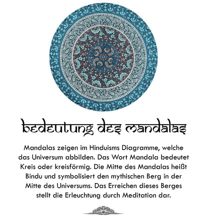 Wanddekoration aus 100% Baumwolle ca. 205 x 235 cm, Wandtuch für Zuhause, Strandtuch / großes Tapestry, Wandteppich Mandala