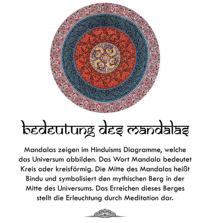 Wanddekoration aus 100% Baumwolle ca. 205 x 235 cm, Wandtuch für Zuhause, Strandtuch / großes Tapestry, Wandteppich Mandala