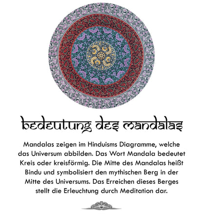 Wanddekoration aus 100% Baumwolle ca. 205 x 235 cm, Wandtuch für Zuhause, Strandtuch / großes Tapestry, Wandteppich Mandala