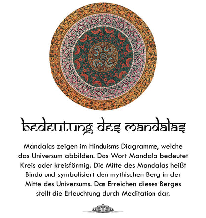 Wanddekoration aus 100% Baumwolle ca. 205 x 235 cm, Wandtuch für Zuhause, Strandtuch / großes Tapestry, Wandteppich Mandala