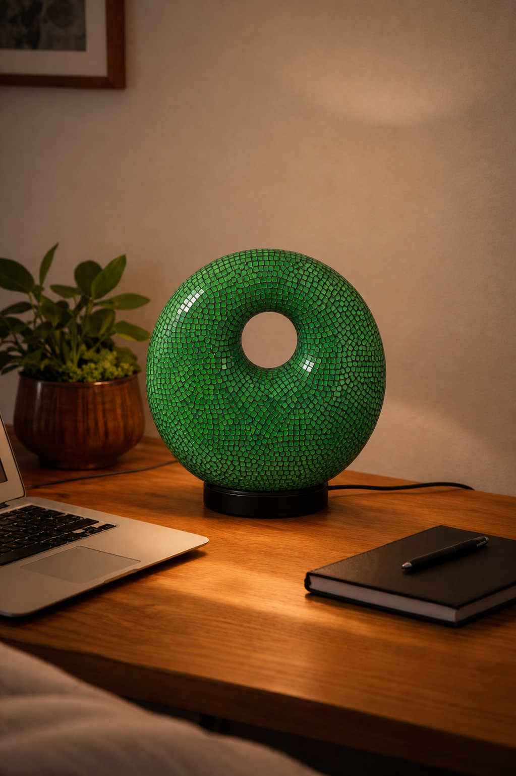 Mosaiklampe in Donut-Form