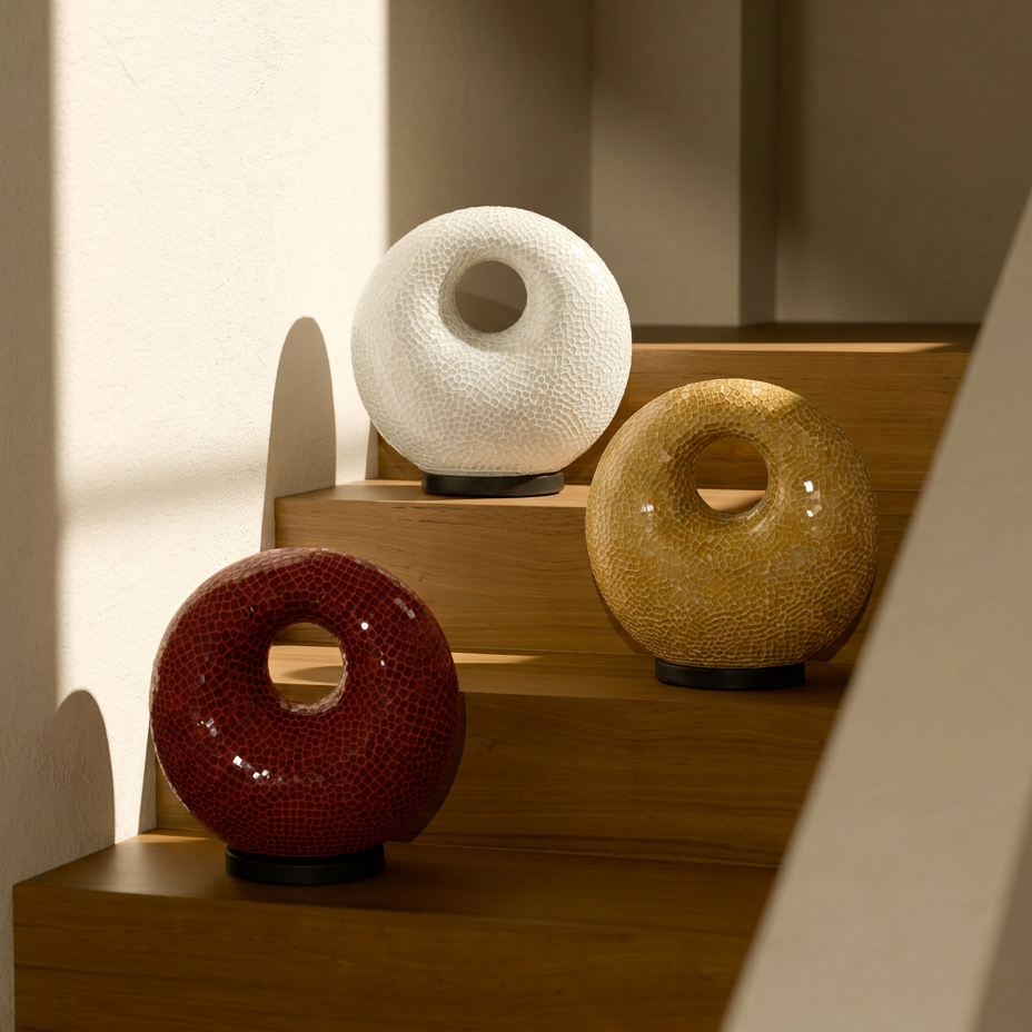 Mosaiklampe in Donut-Form