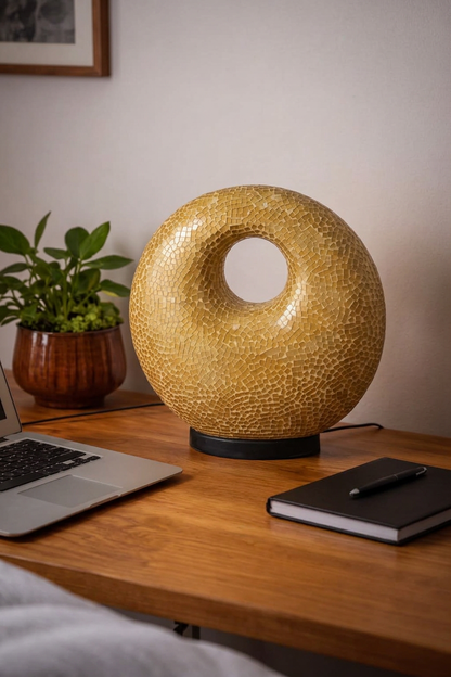 Mosaiklampe in Donut-Form