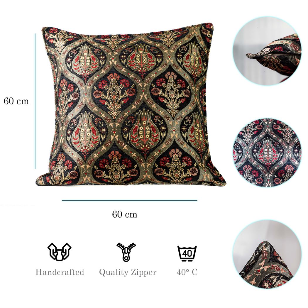 Kissenbezüge mit Paisley Muster – Schwarz | Aga&