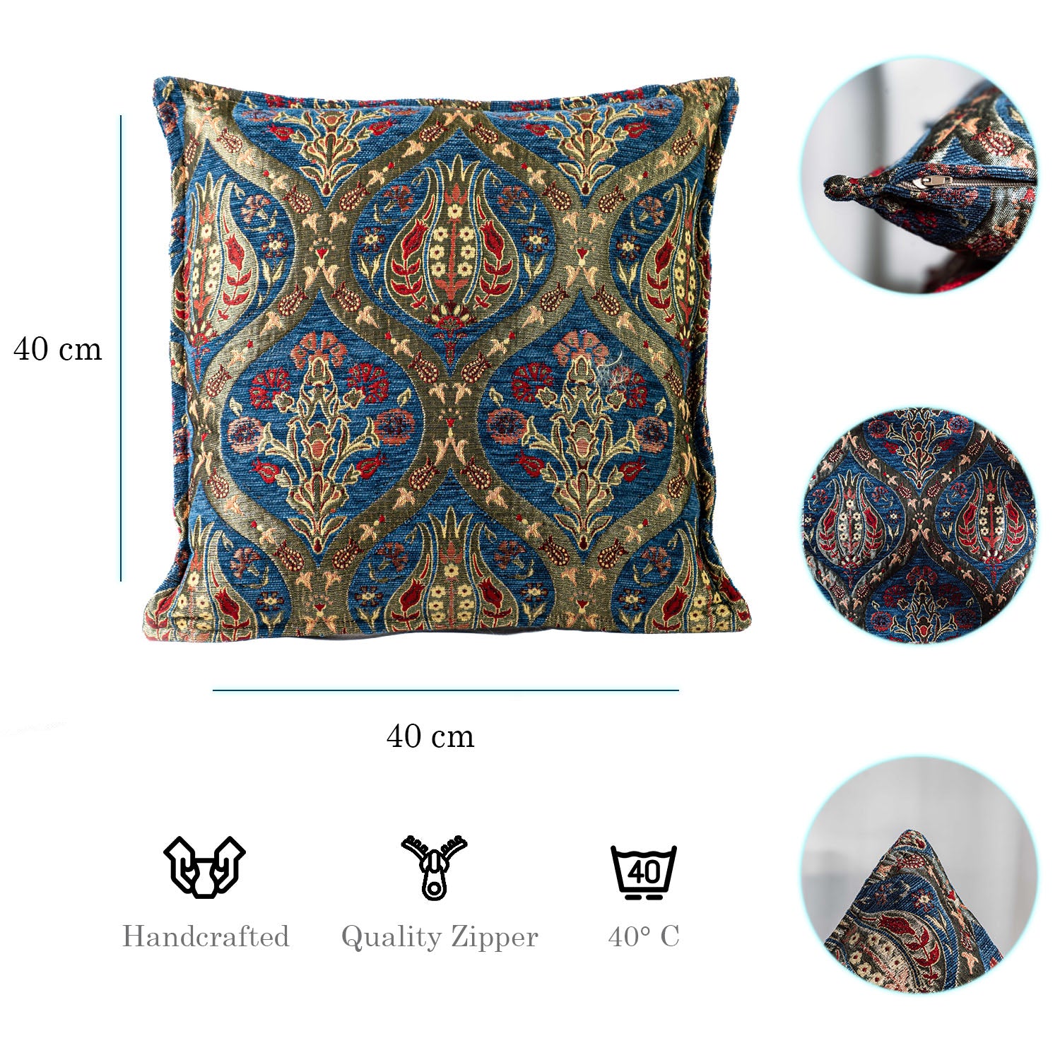 Kissenbezüge mit Paisley Muster – Dunkelblau | Aga&
