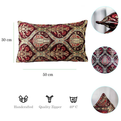 Kissenbezüge mit Paisley Muster – Weinrot | Aga&