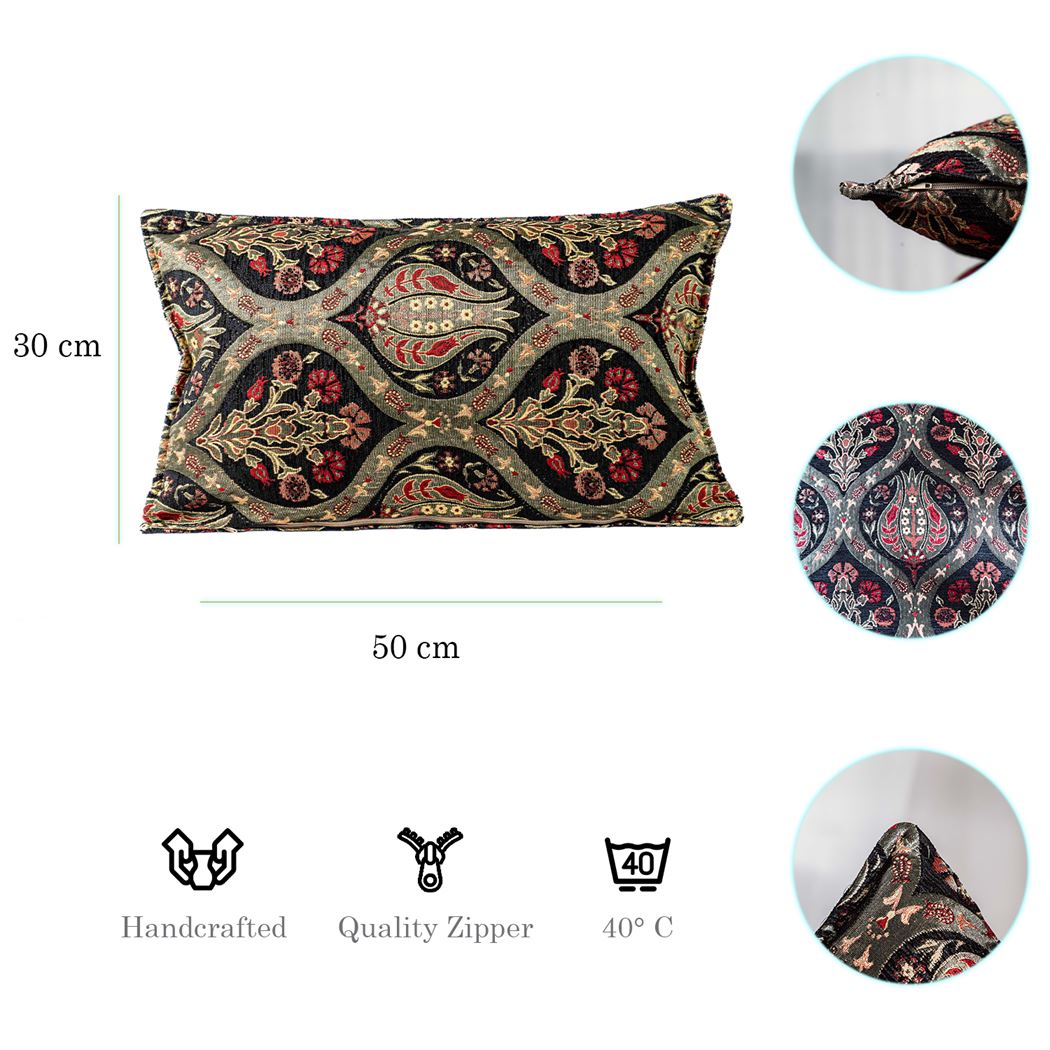 Kissenbezüge mit Paisley Muster – Schwarz | Aga&