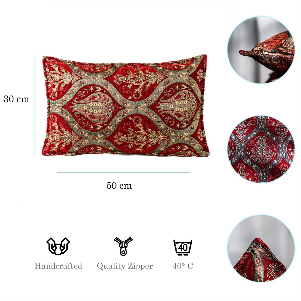 Kissenbezüge mit Paisley Muster – Rot | Aga&