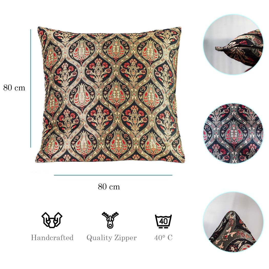 Kissenbezüge mit Paisley Muster – Schwarz | Aga&