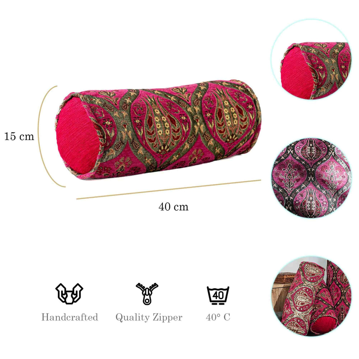 Kissenbezüge mit Paisley Muster – Pink | Aga&