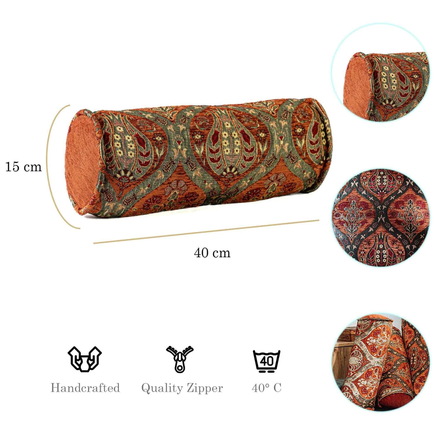Kissenbezüge mit Paisley Muster – Rost | Aga&