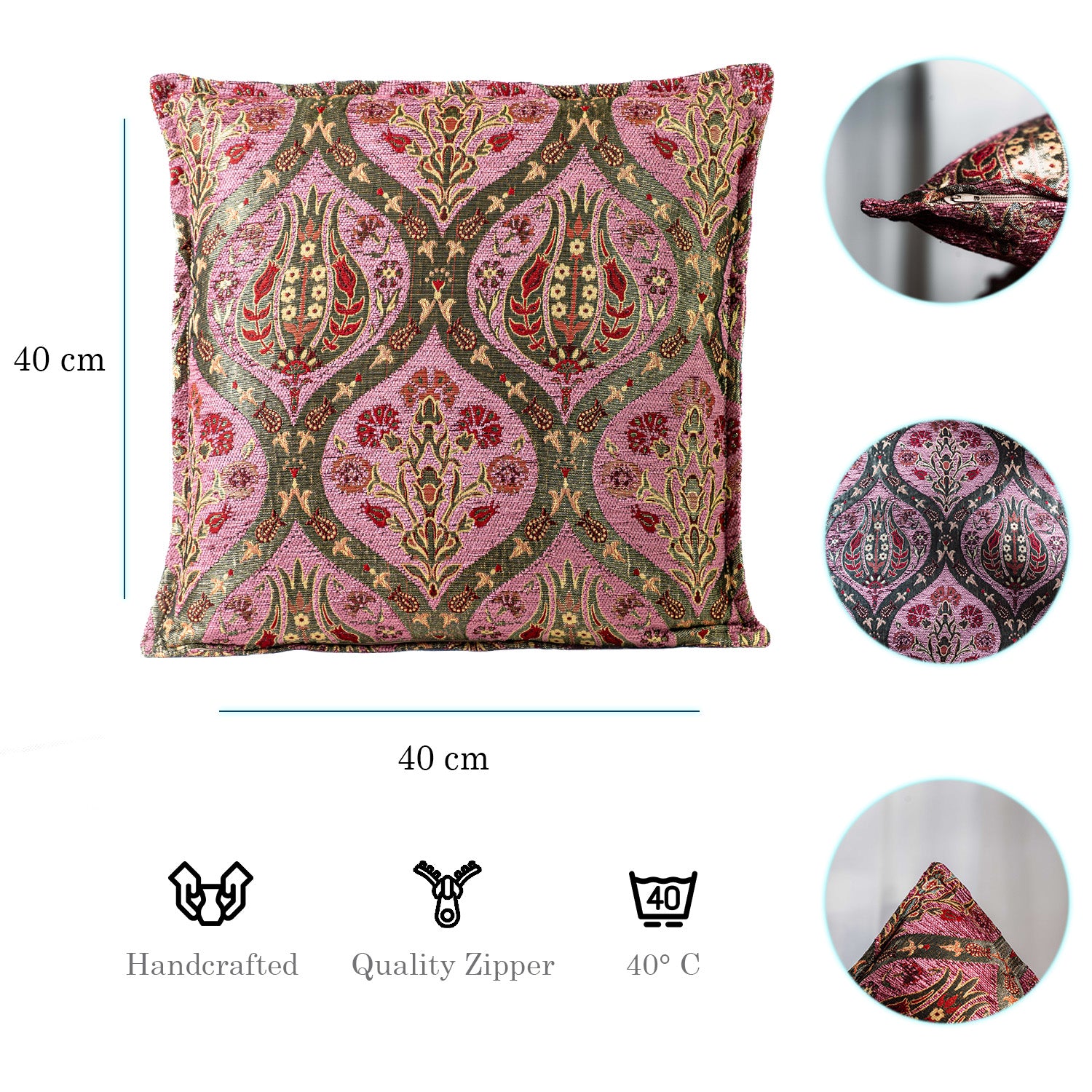 Kissenbezüge mit Paisley Muster – Rosa | Aga&