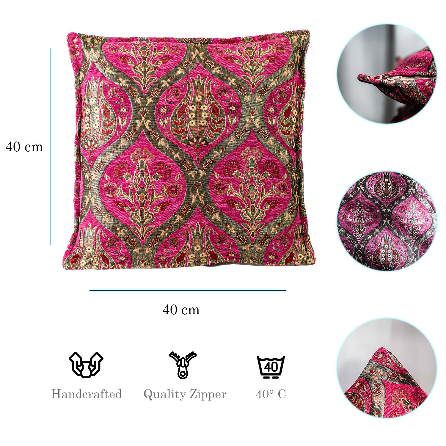 Kissenbezüge mit Paisley Muster – Pink | Aga&
