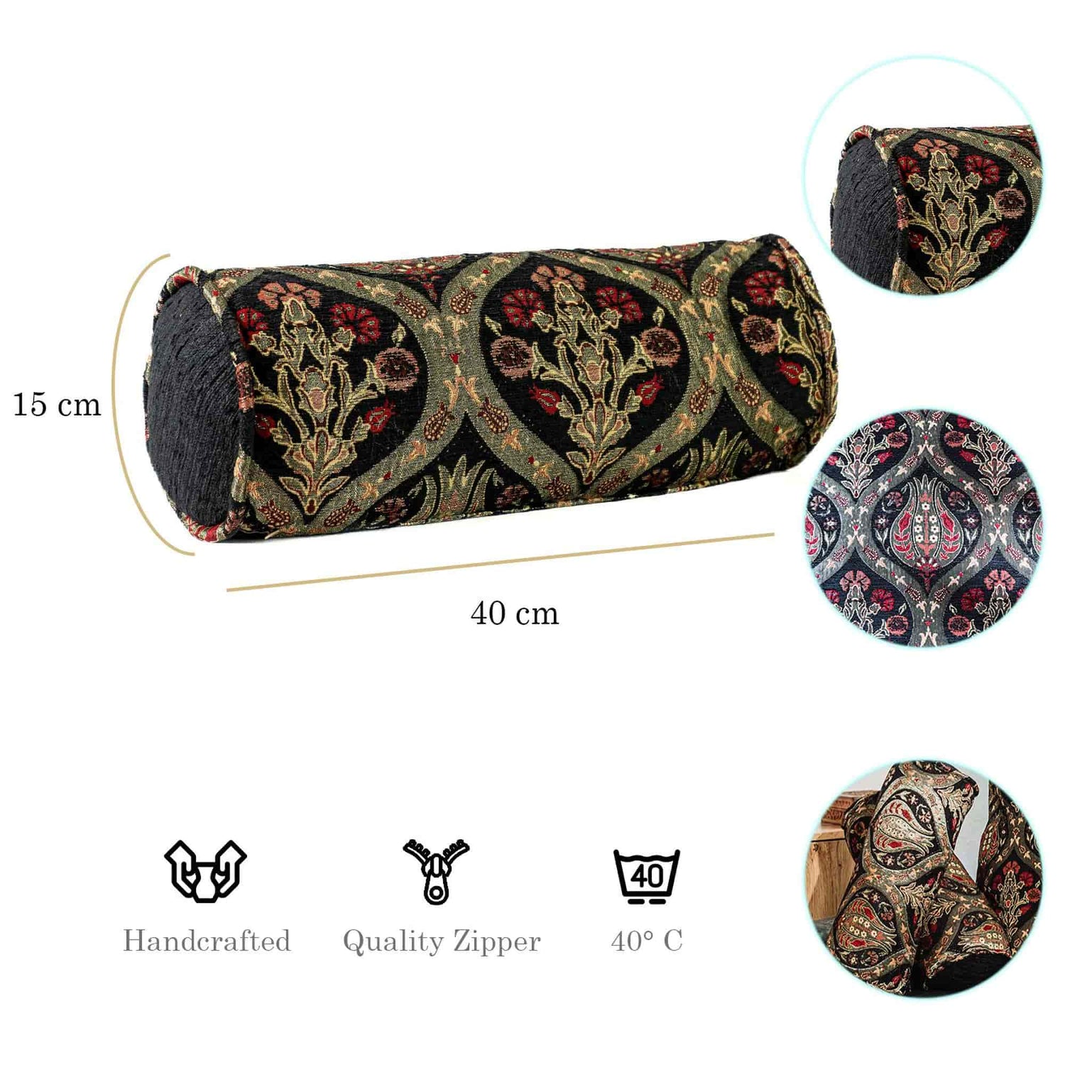 Kissenbezüge mit Paisley Muster – Schwarz | Aga&
