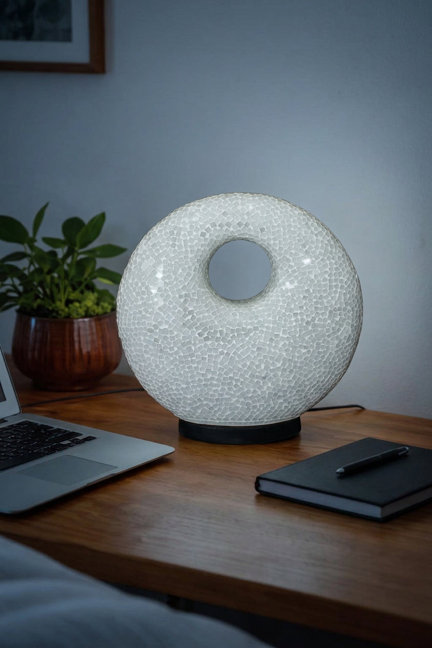 Mosaiklampe in Donut-Form