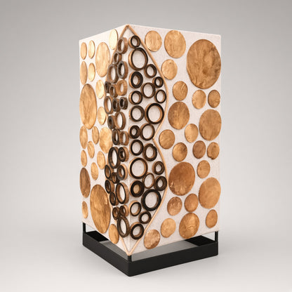 Capiz-Tischlampe | Bambusmuster - Gold