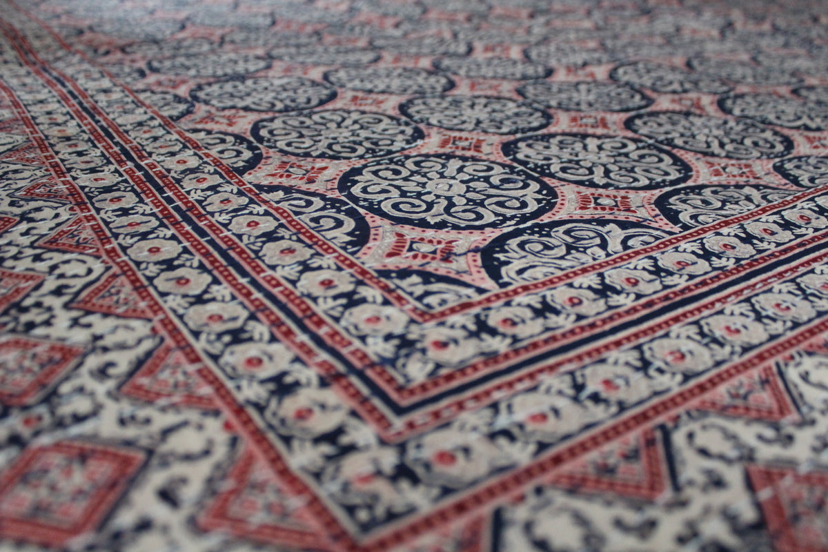 Cotton Rali Decke - Luxuriöse Handgedruckte Boho Tagesdecke 220x250 cm aus 100% Baumwolle – Perfekt als Kühldecke Bett, Sofaüberwurf, Couchdecke, Bettüberwurf und Wohn- &amp; Kuscheldecke – Leichte Sommerdecke in 6 Farben