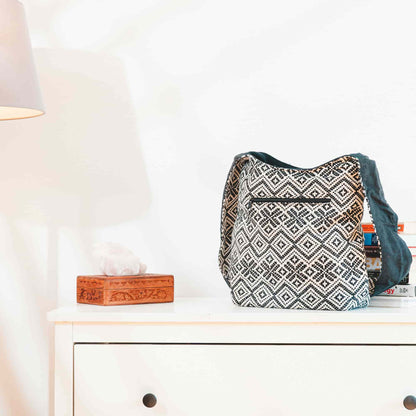 Aga’s Own Boho Umhängetasche - Festival Crossbody Handtasche für Damen, Ethnisch Baumwollschultertasche | Perfekt für Strandausflüge